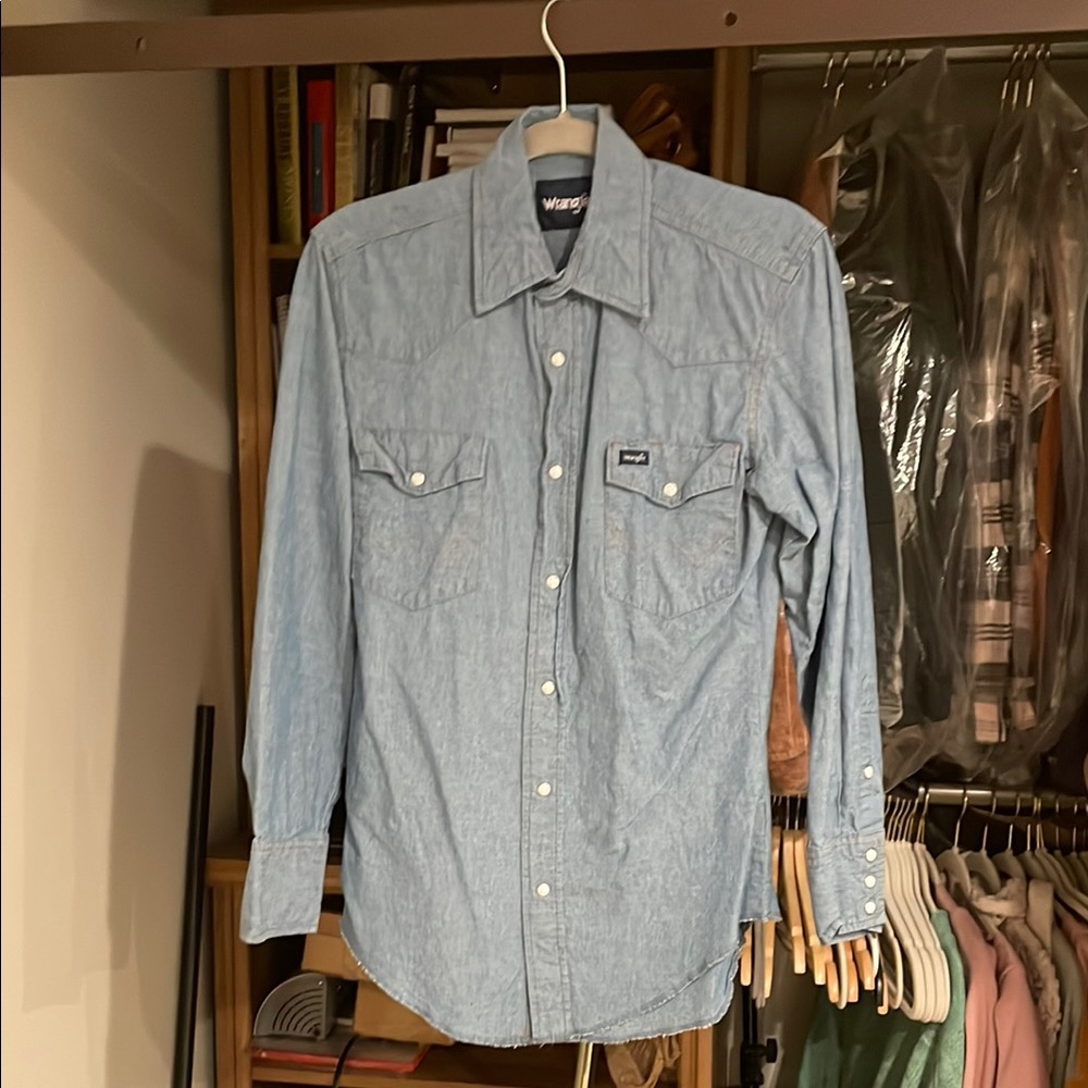 Wrangler Men's Blue Denim Shirt